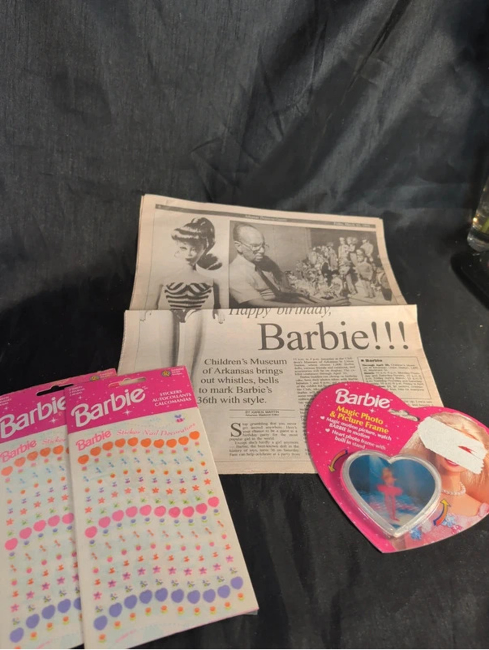 Lot of vintage barbie nail stickers magic photo frame
